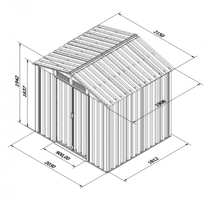 Металлический сарай GreenStorage Арчер B (коричневый)