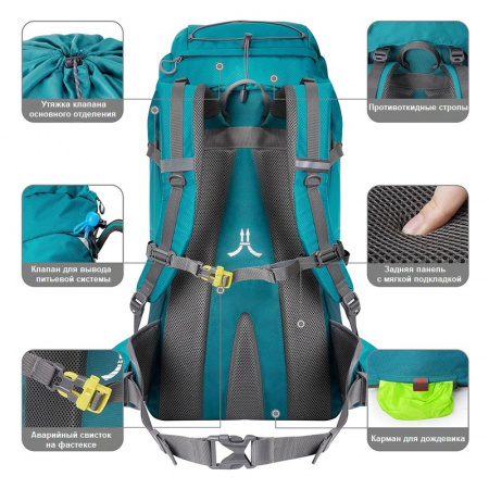 Рюкзак туристичекий Nevo Rhino 60 л Sky blue