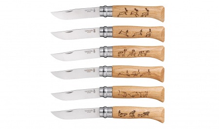 Набор из 6 штук складных ножей Opinel №8 VRI Animalia