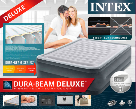 Надувная кровать 152х203х56см "Comfort-Plush" встр.нас. 220В, до 272кг