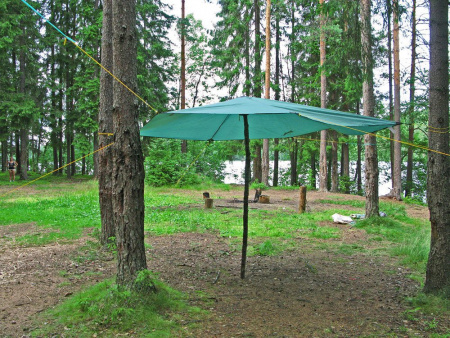 Тент туристический из ткани с тубусом