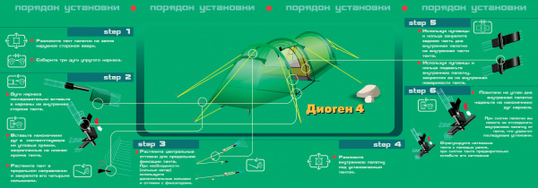 Туристическая палатка Диоген 4