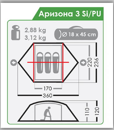 Палатка Аризона 3 Si/PU