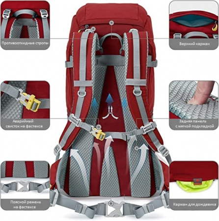 Рюкзак туристичекий Nevo Rhino 50 л red